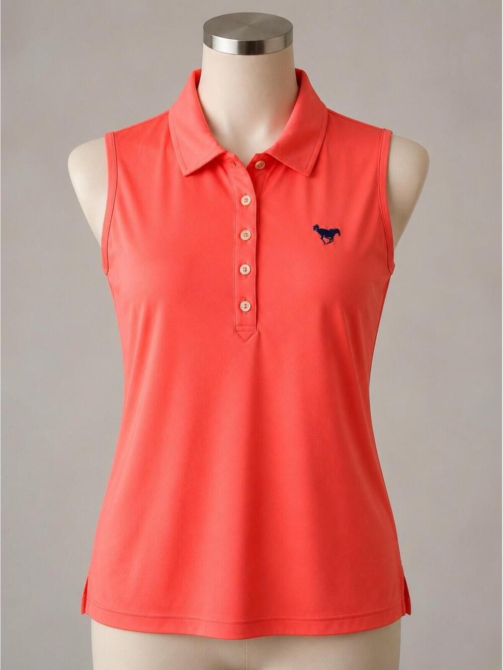 Peter Millar Women’s XL Sleeveless Golf Polo  OrangeCoral  UPF 50+ Stretch Shirt